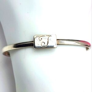 Vintage Sterling Silver 925 Marked J Initial Bracelet